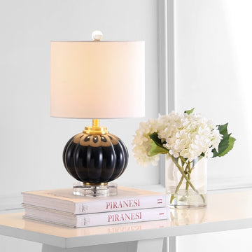 Pearl 17.5" Glass/Crystal LED Table Lamp - JONATHAN Y